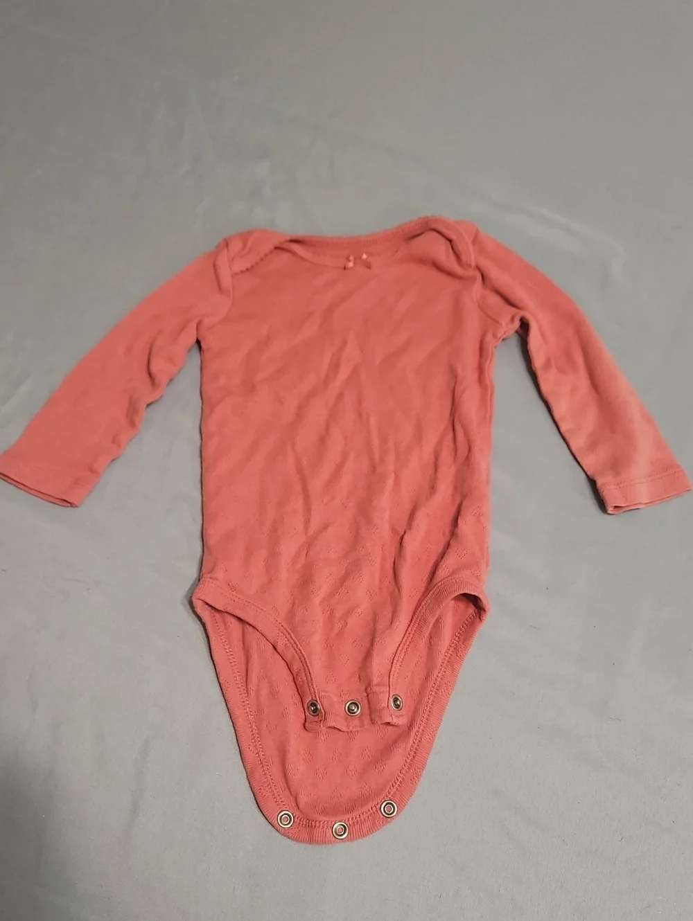 Carter's Coral Long Sleeve Baby One-Piece Bodysuit